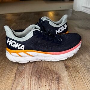 Hoka Black and Orange Women's Sneakers